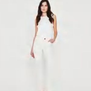 AG Adriano Goldschmied Mari high rise slim straight jeans white cream